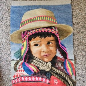 Hand Woven Wool Peruvian Wall Hanging Tapestry